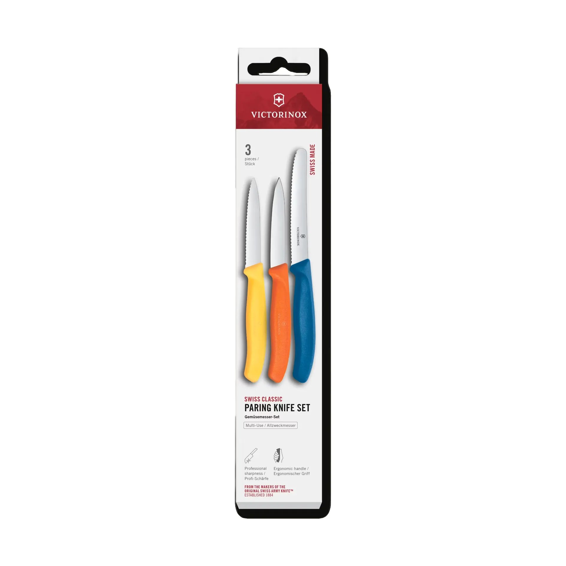 Victorinox Swiss Classic schilmesjes set 3-delig, Geel-oranje-blauw Victorinox