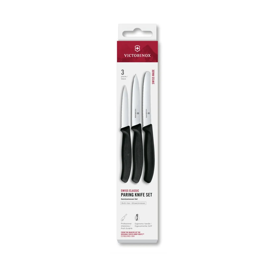 Victorinox Swiss Classic schilmesjes set 3-delig, Zwart Victorinox