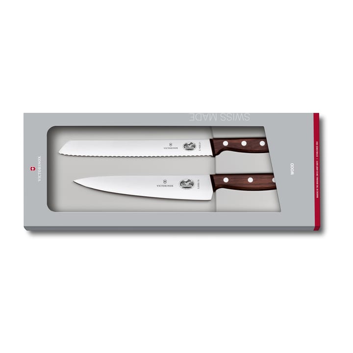 Wood messenset broodmes & koksmes - Roestvrij staal-esdoorn - Victorinox