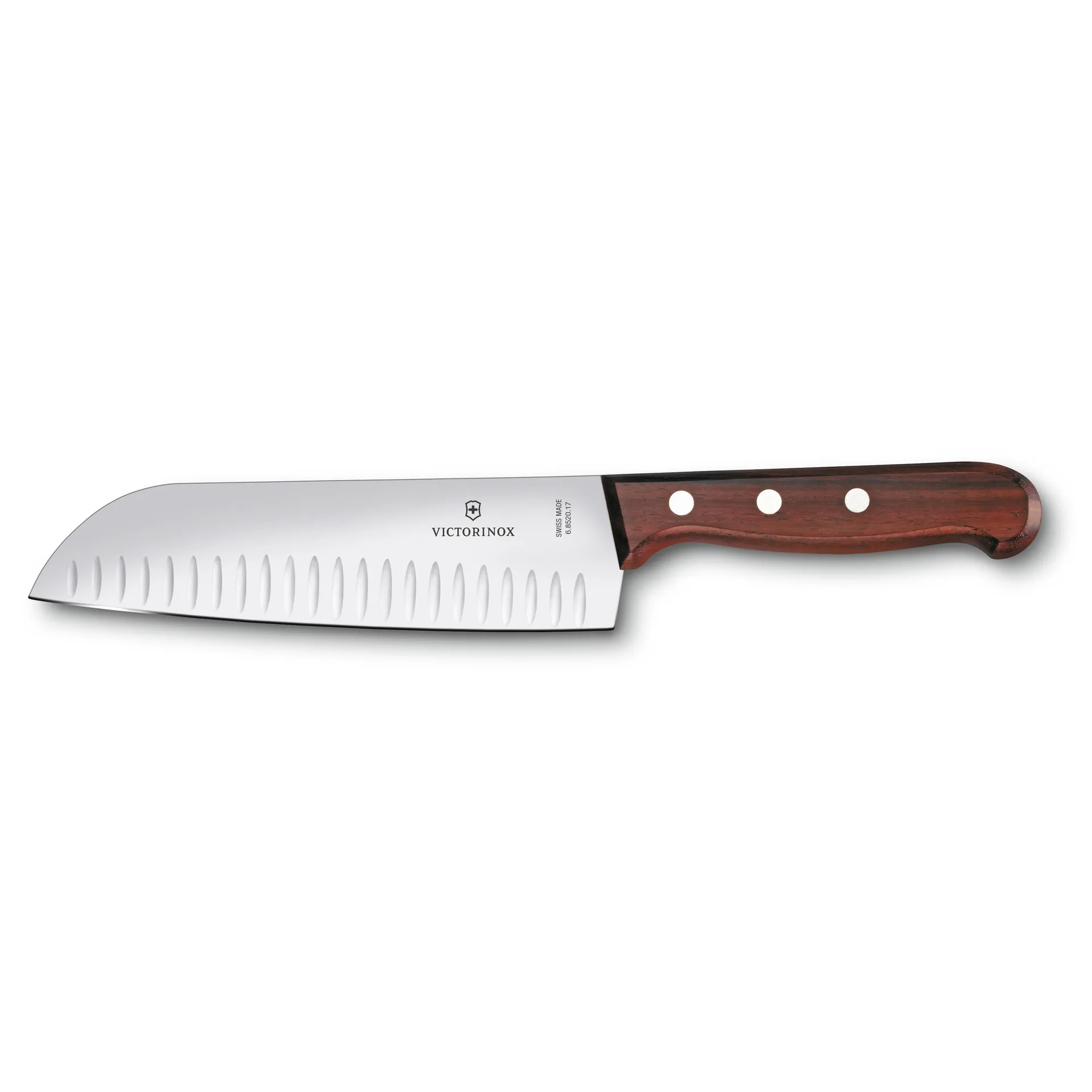 Wood santokumes olijfgeslepen 17 cm, Roestvrij staal-esdoorn Victorinox