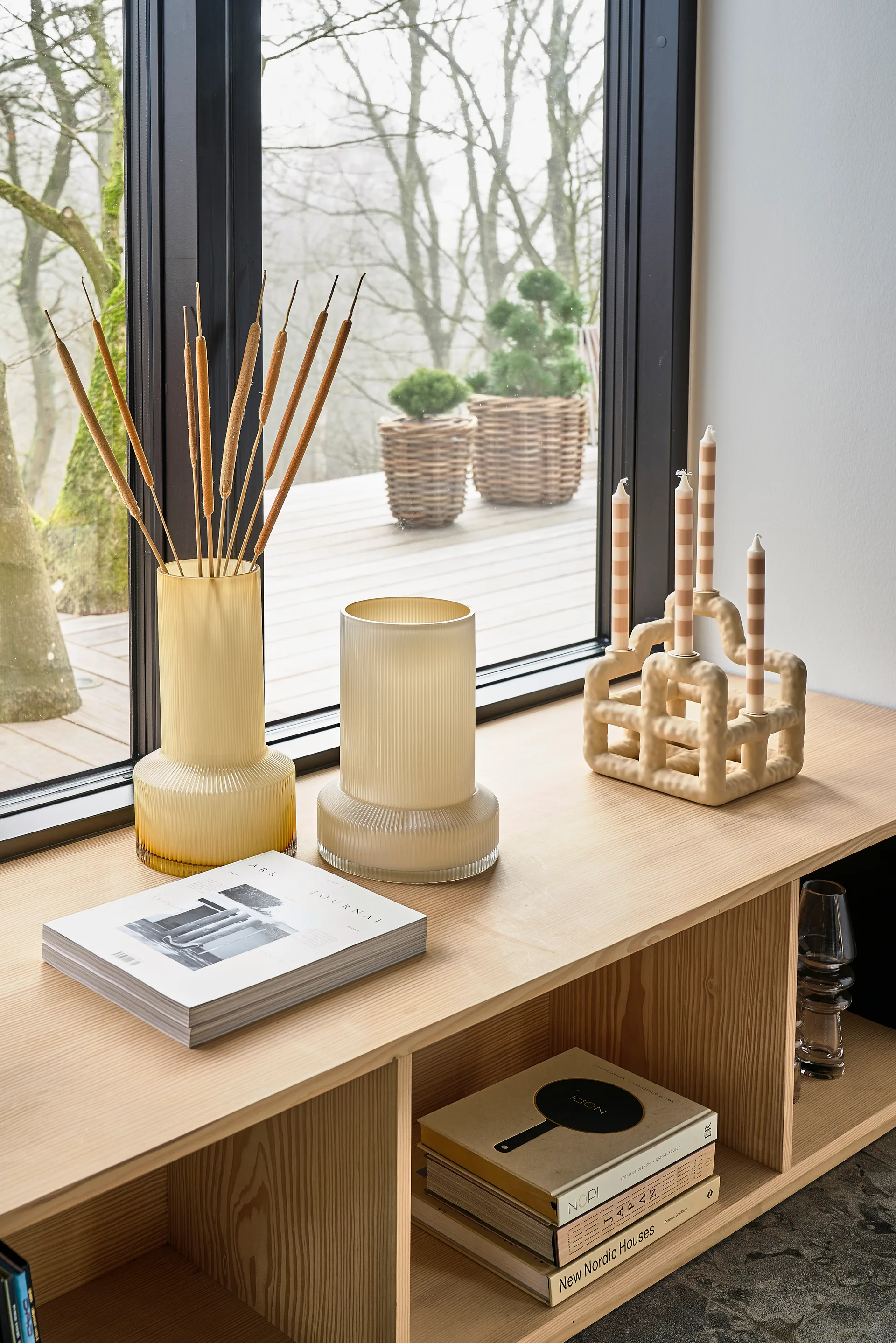 Hvils glazen vaas Ø19 cm, Honey Villa Collection