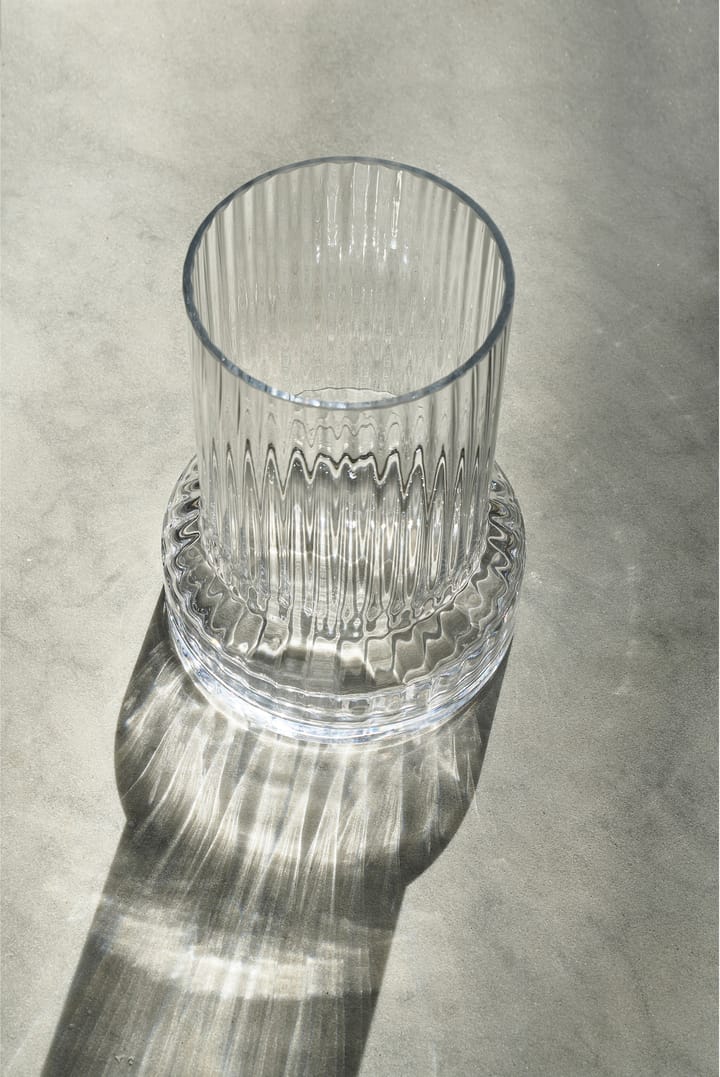 Hvils glazen vaas geribbeld Ø21 cm, Clear Villa Collection