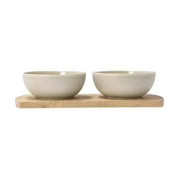Shoku bamboe dienblad met 2 schalen - Beige - Villa Collection