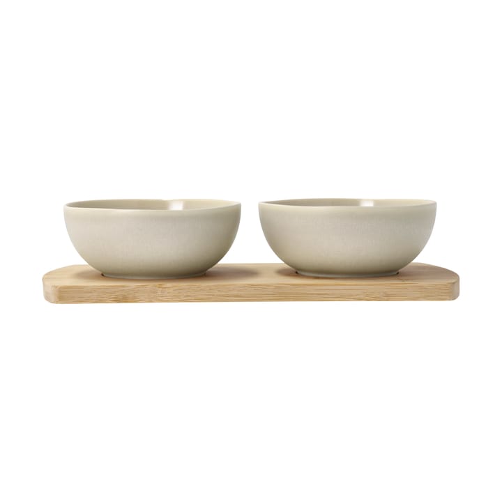 Shoku bamboe dienblad met 2 schalen - Beige - Villa Collection