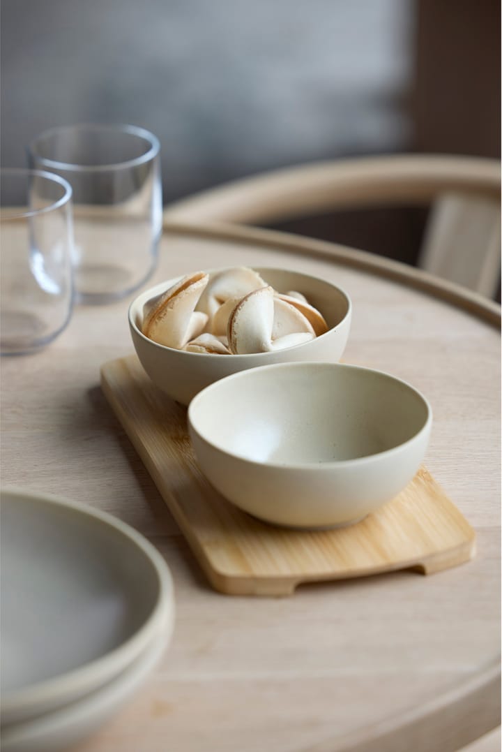 Shoku bamboe dienblad met 2 schalen, Beige Villa Collection