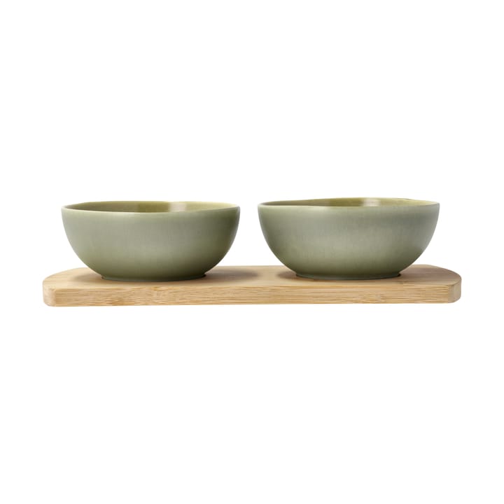 Shoku bamboe dienblad met 2 schalen - Pure Green - Villa Collection
