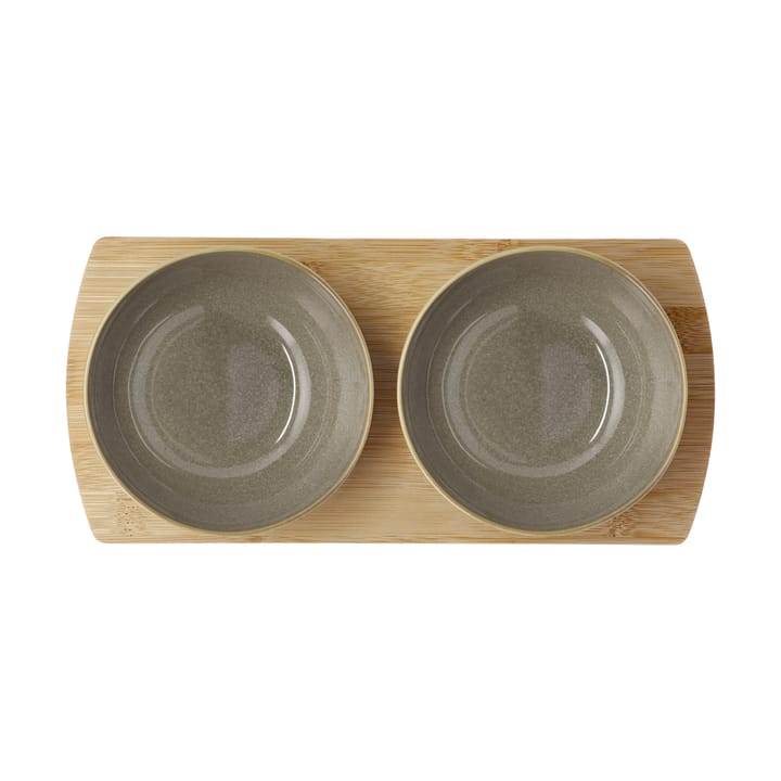 Shoku bamboe dienblad met 2 schalen, Warm Brown Villa Collection