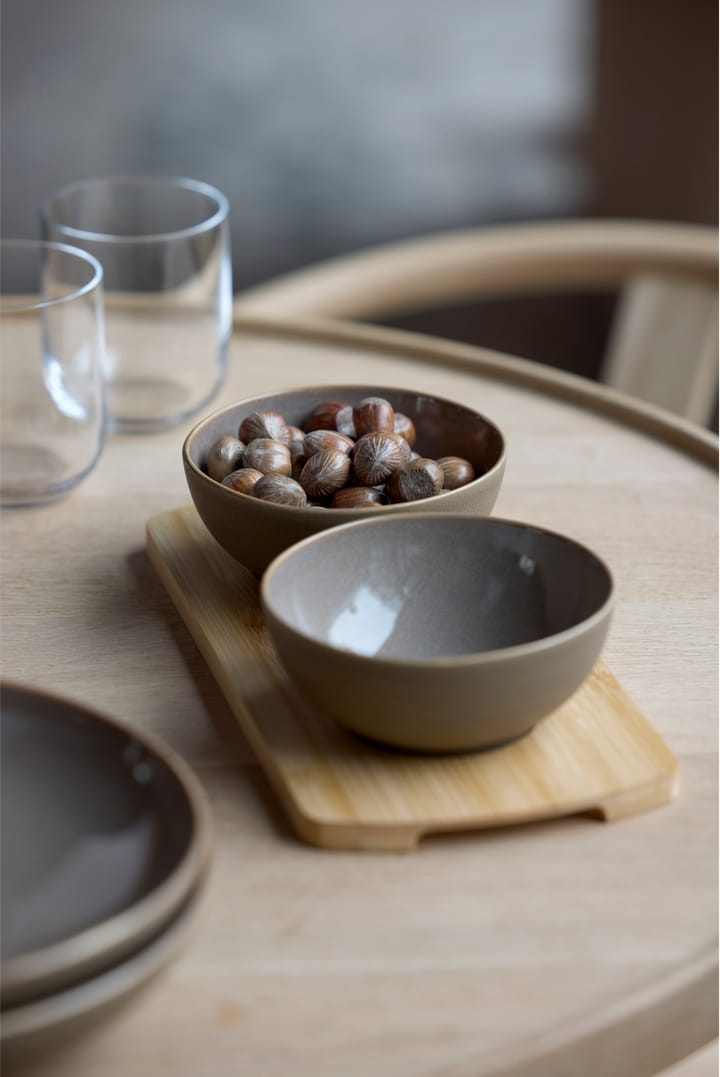 Shoku bamboe dienblad met 2 schalen, Warm Brown Villa Collection