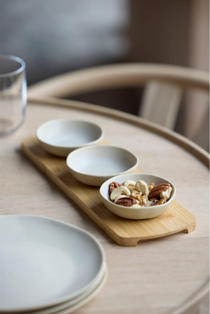 Shoku bamboe dienblad met 3 schalen, Beige Villa Collection