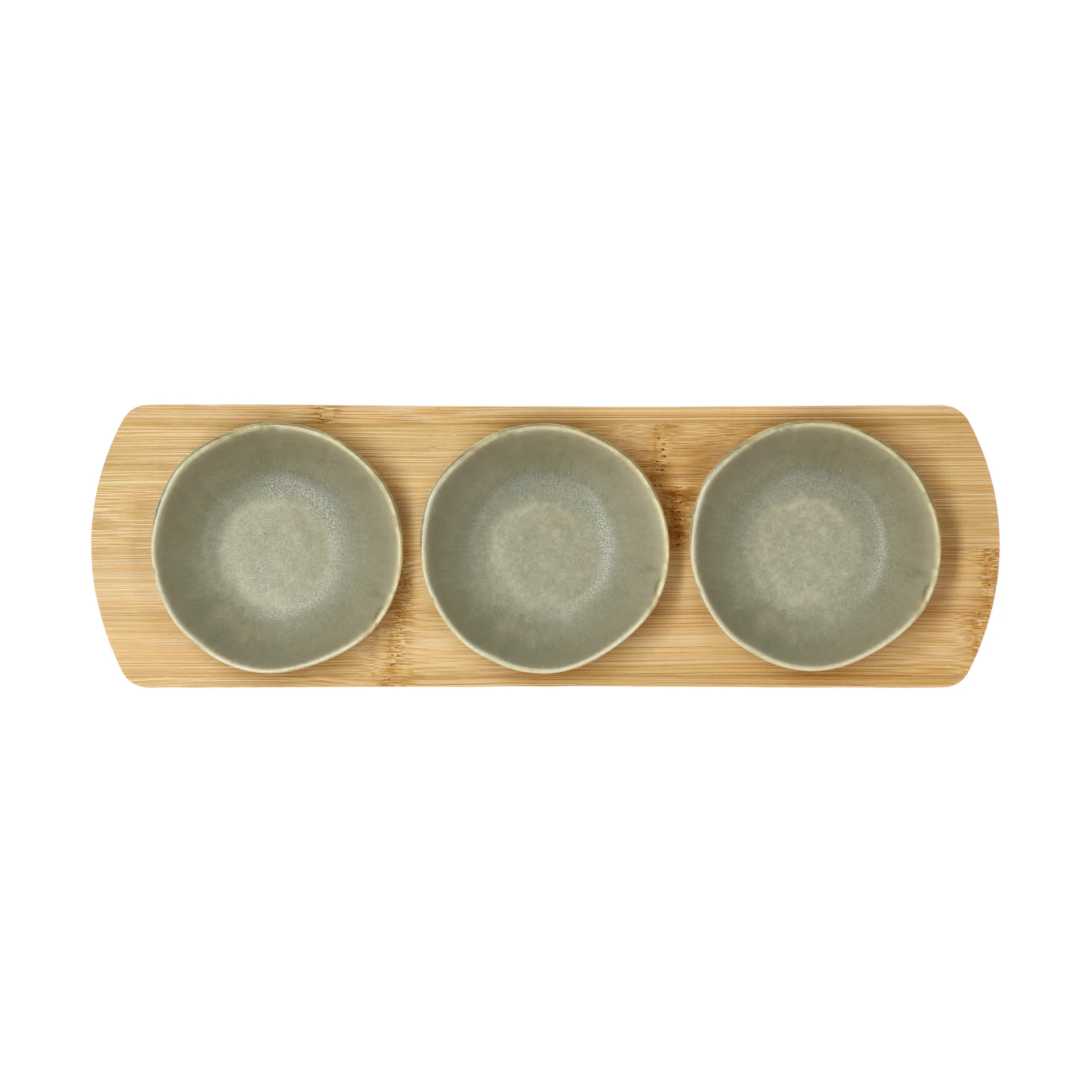 Shoku bamboe dienblad met 3 schalen, Pure Green Villa Collection