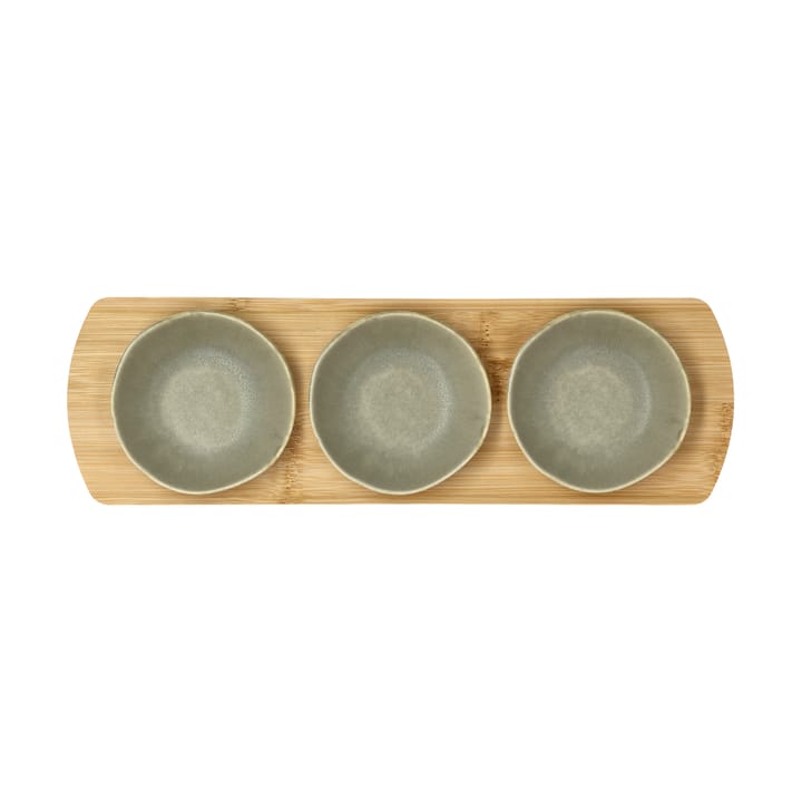 Shoku bamboe dienblad met 3 schalen, Pure Green Villa Collection