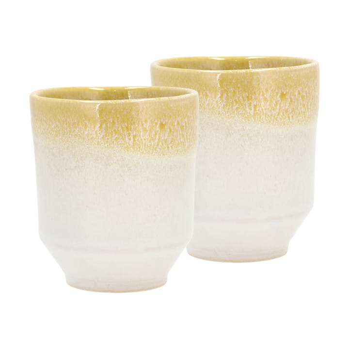 Styles mok 18 cl 2-pack - Yellow-cream white - Villa Collection