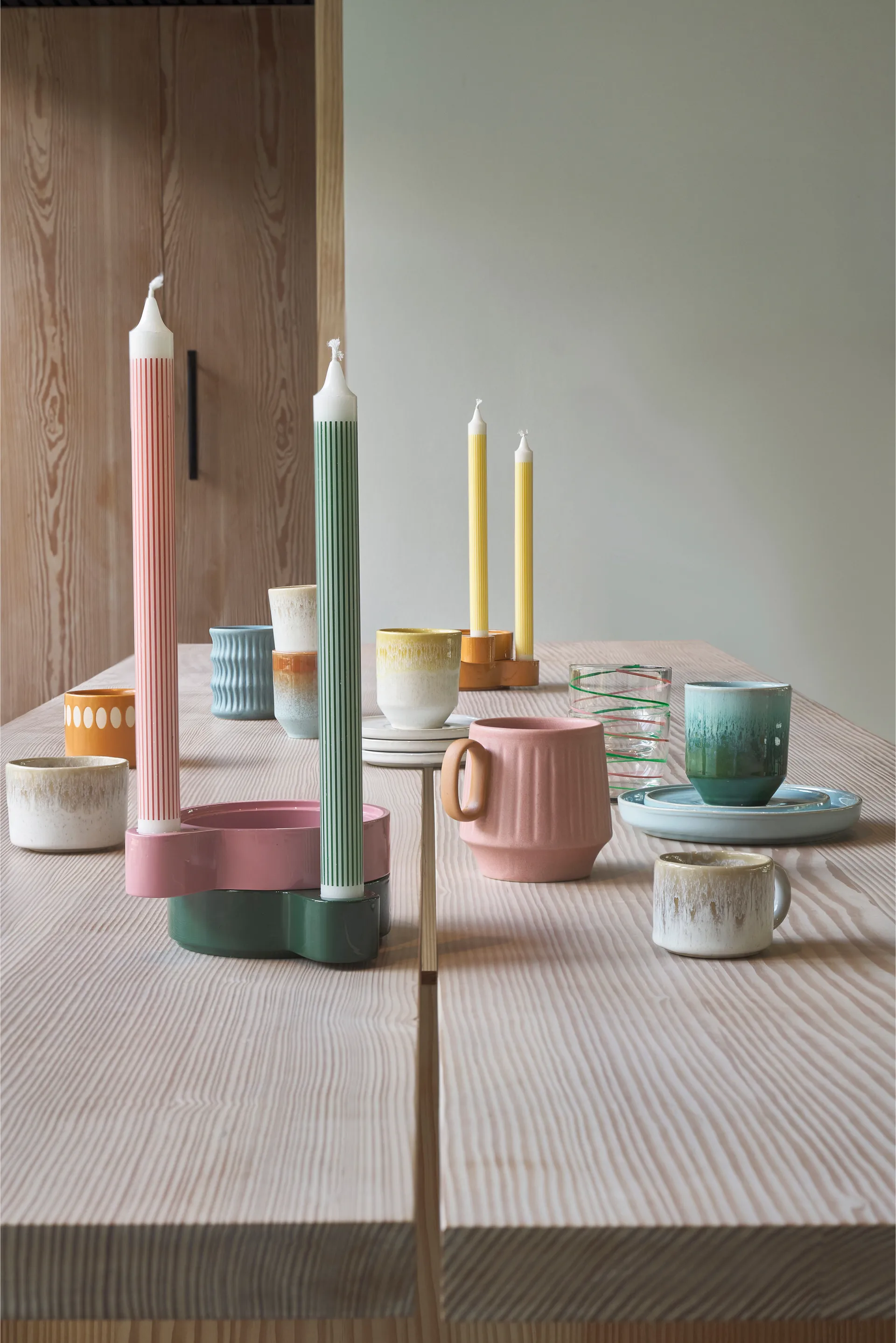 Styles mok met geribbeld patroon 30 cl 2-pack, Blauw Villa Collection