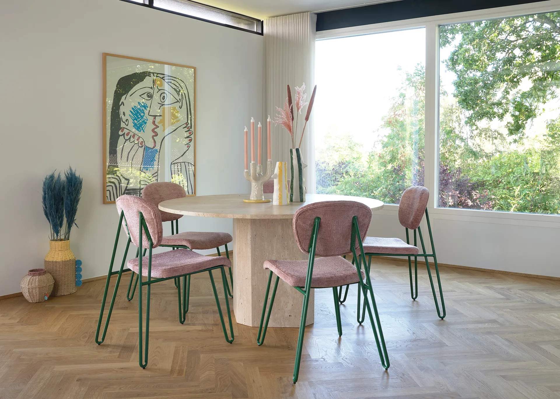 Styles vaas met snavel en wimpers 26 cm, Yellow Villa Collection