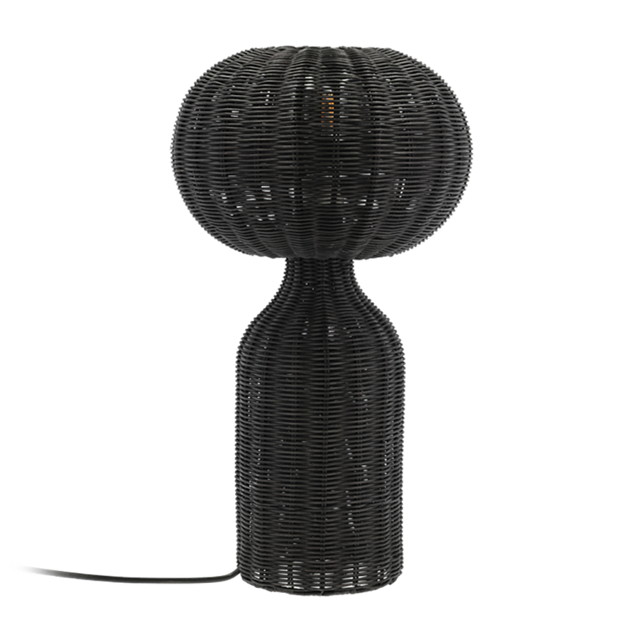 Villa Collection Werna tafellamp rotan o30 cm Zwart
