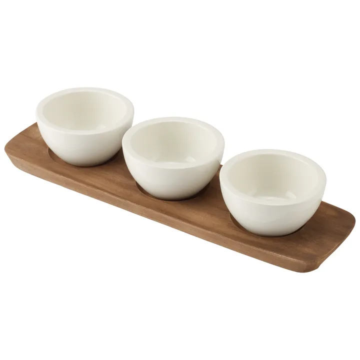 Artesano Original dipschaal met onderzetter - Wit-acacia - Villeroy & Boch