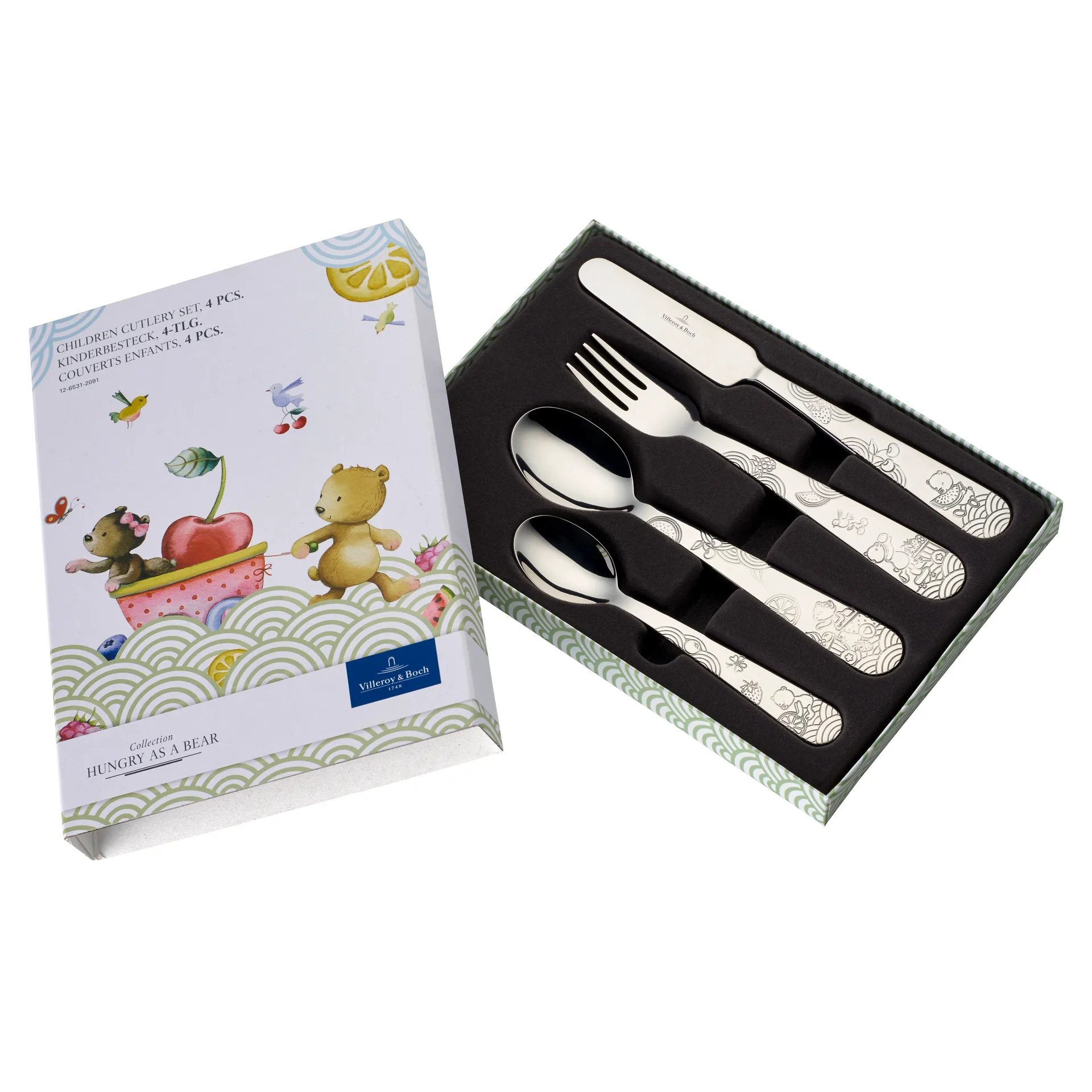 Hungry as a Bear kinderbestek 4-delig, Roestvrij staal Villeroy & Boch