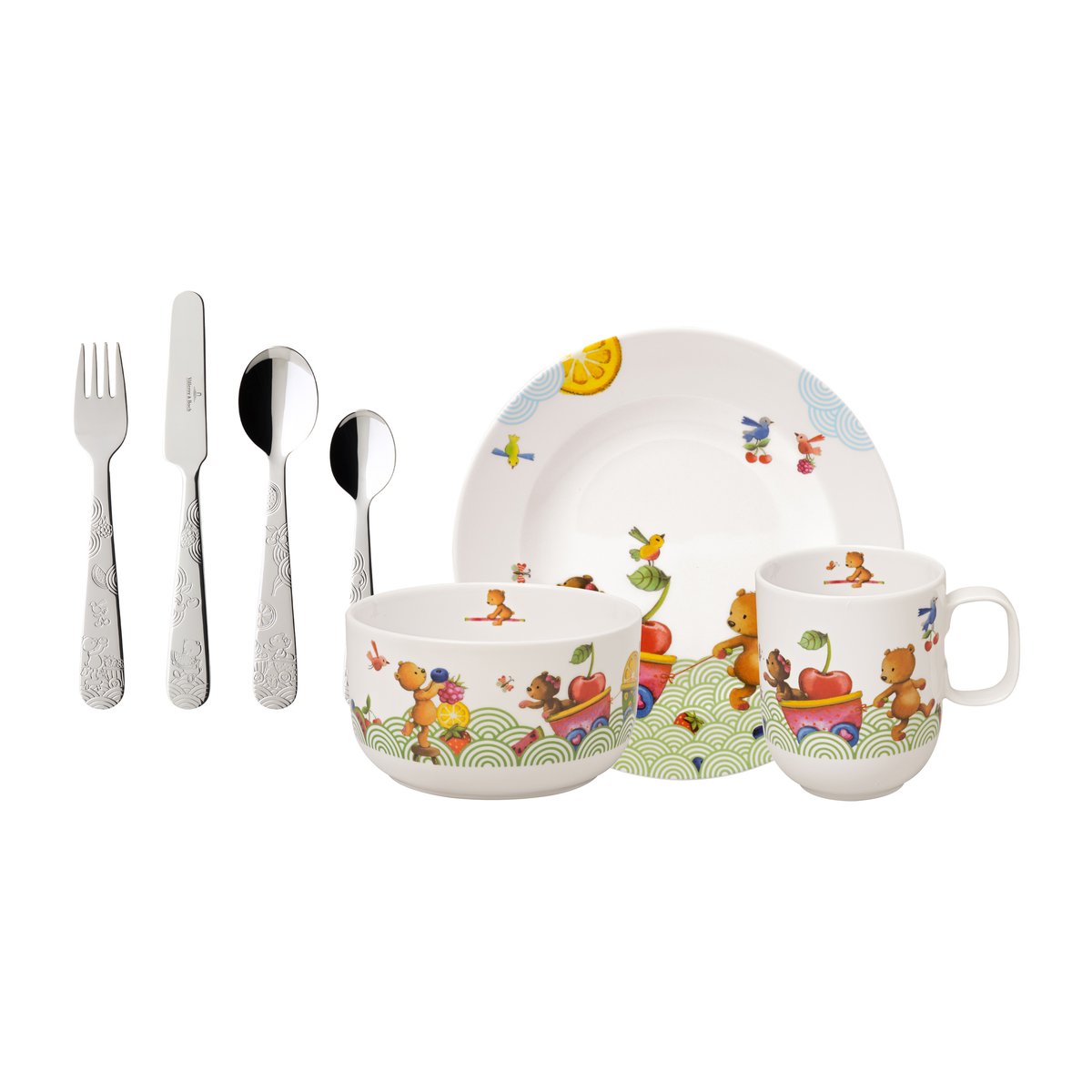Villeroy & Boch Hungry as a Bear kinderservies en bestek 7-delig