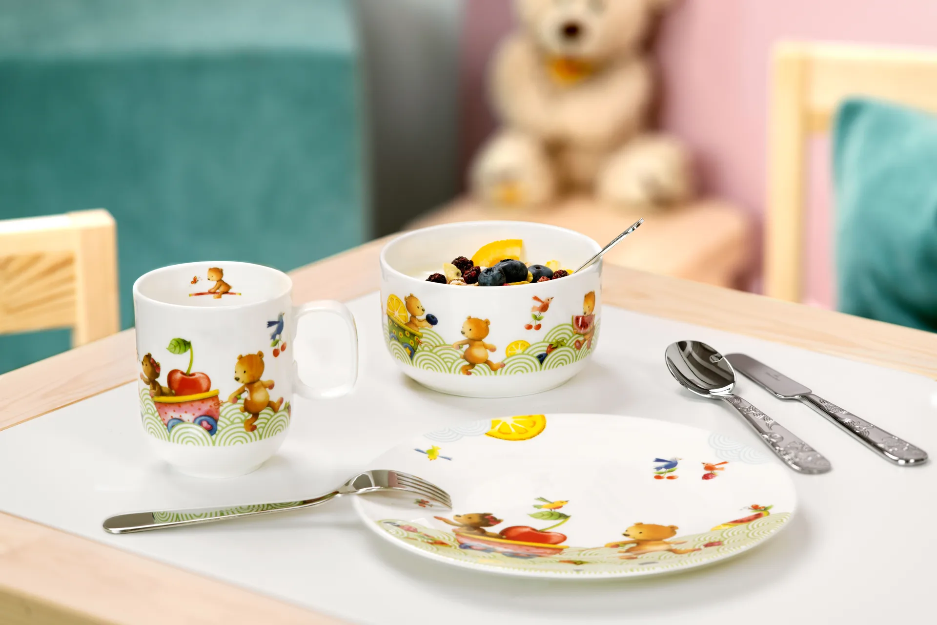 Hungry as a Bear kinderservies en bestek, 7-delig Villeroy & Boch