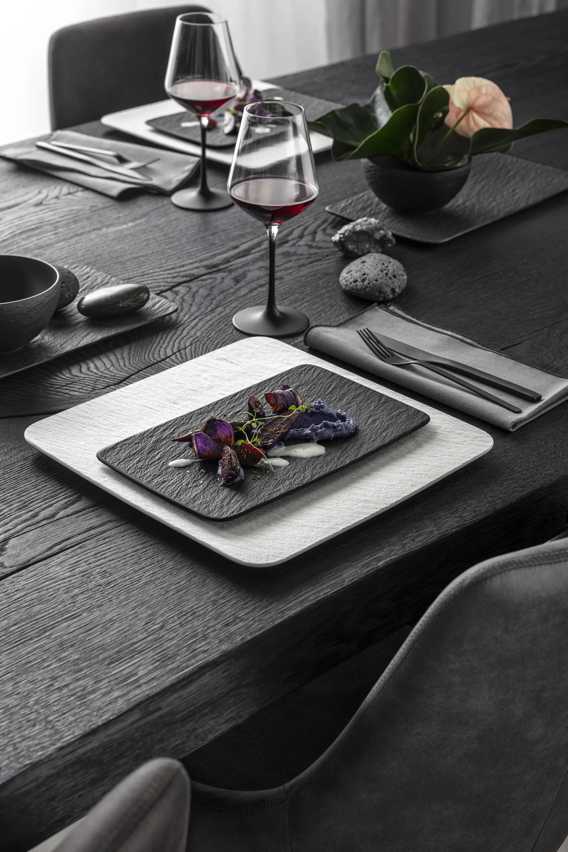 Manufacture Rock bord 17x28 cm, Zwart Villeroy & Boch