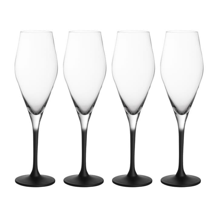 Manufacture Rock champagneglas 26 cl 4-pack - Transparant-zwart - Villeroy & Boch