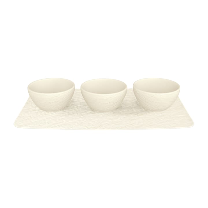 Manufacture Rock dipschaaltje 3 st. met serveerblad - Blanc - Villeroy & Boch