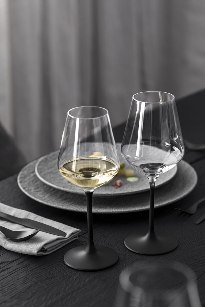 Manufacture Rock wittewijnglas 38 cl 4-pack, Transparant-zwart Villeroy & Boch