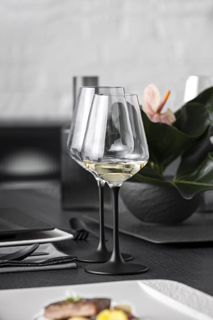 Manufacture Rock wittewijnglas 38 cl 4-pack, Transparant-zwart Villeroy & Boch