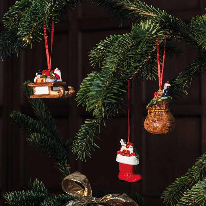 Nostalgische kerstboomhangers cadeaus 3-pack, Roodbruin Villeroy & Boch