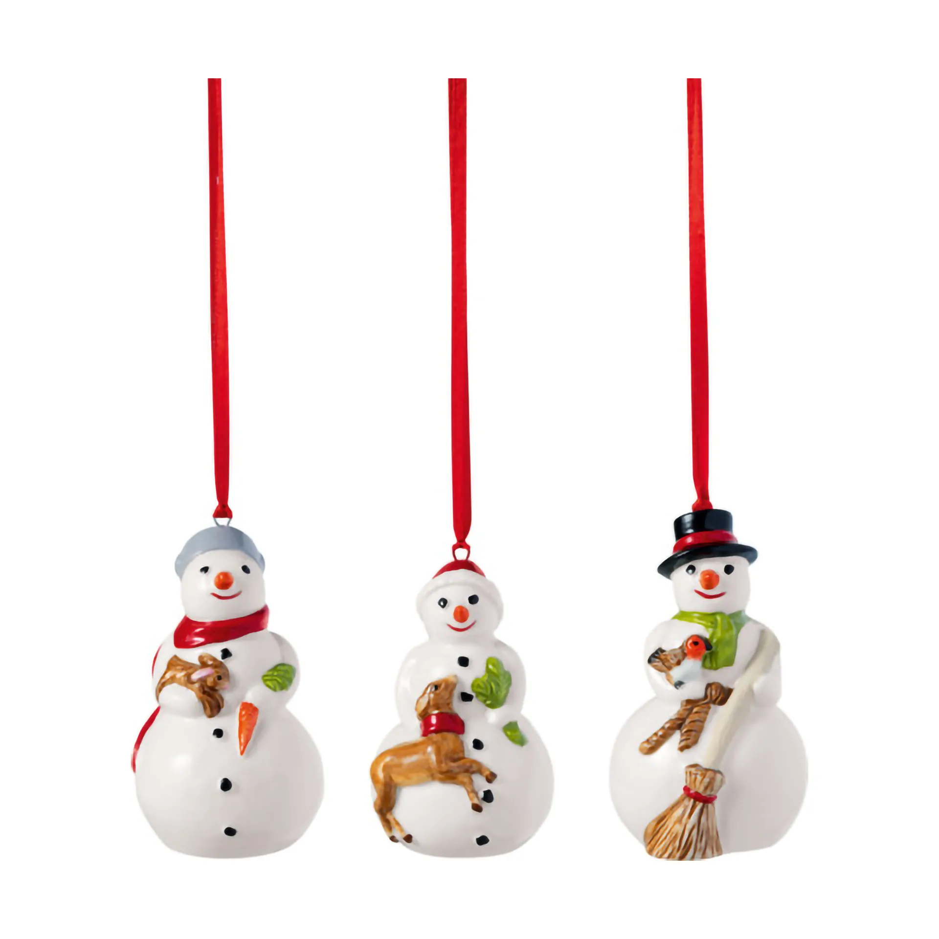 Nostalgische kerstboomhangers sneeuwpoppen 3-pack, Wit Villeroy & Boch