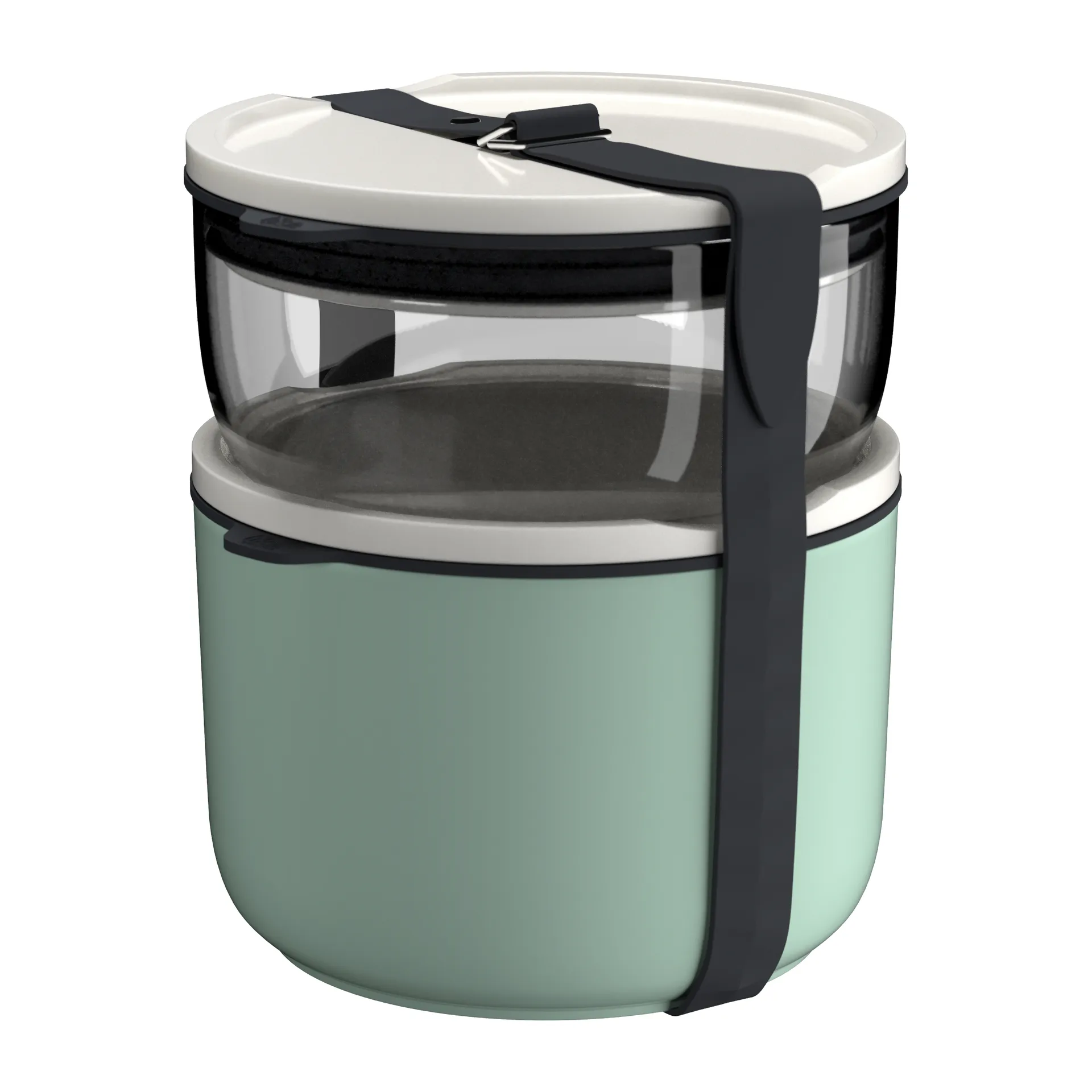 To Go & To Stay lunchbox rond set, Groen-wit-transparant Villeroy & Boch