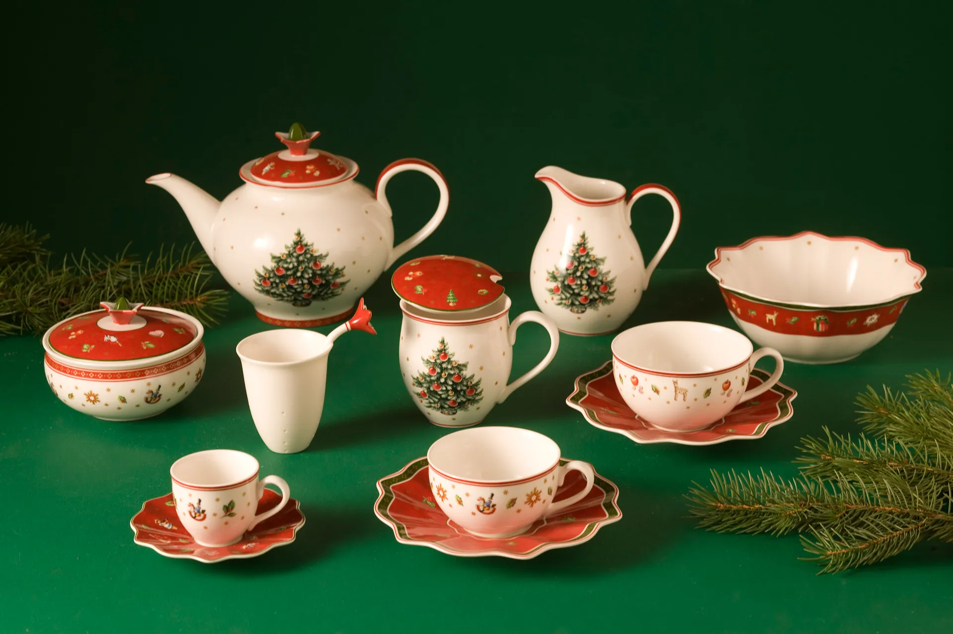 Toy's Delight kop met schotel 30 cl, Wit-rood Villeroy & Boch
