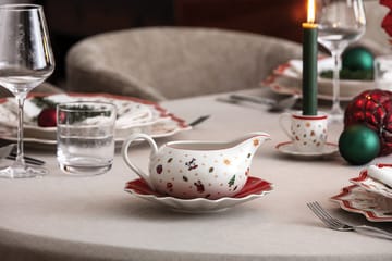 Toy's Delight sauskan 50 cl met schoteltje - Wit-rood - Villeroy & Boch