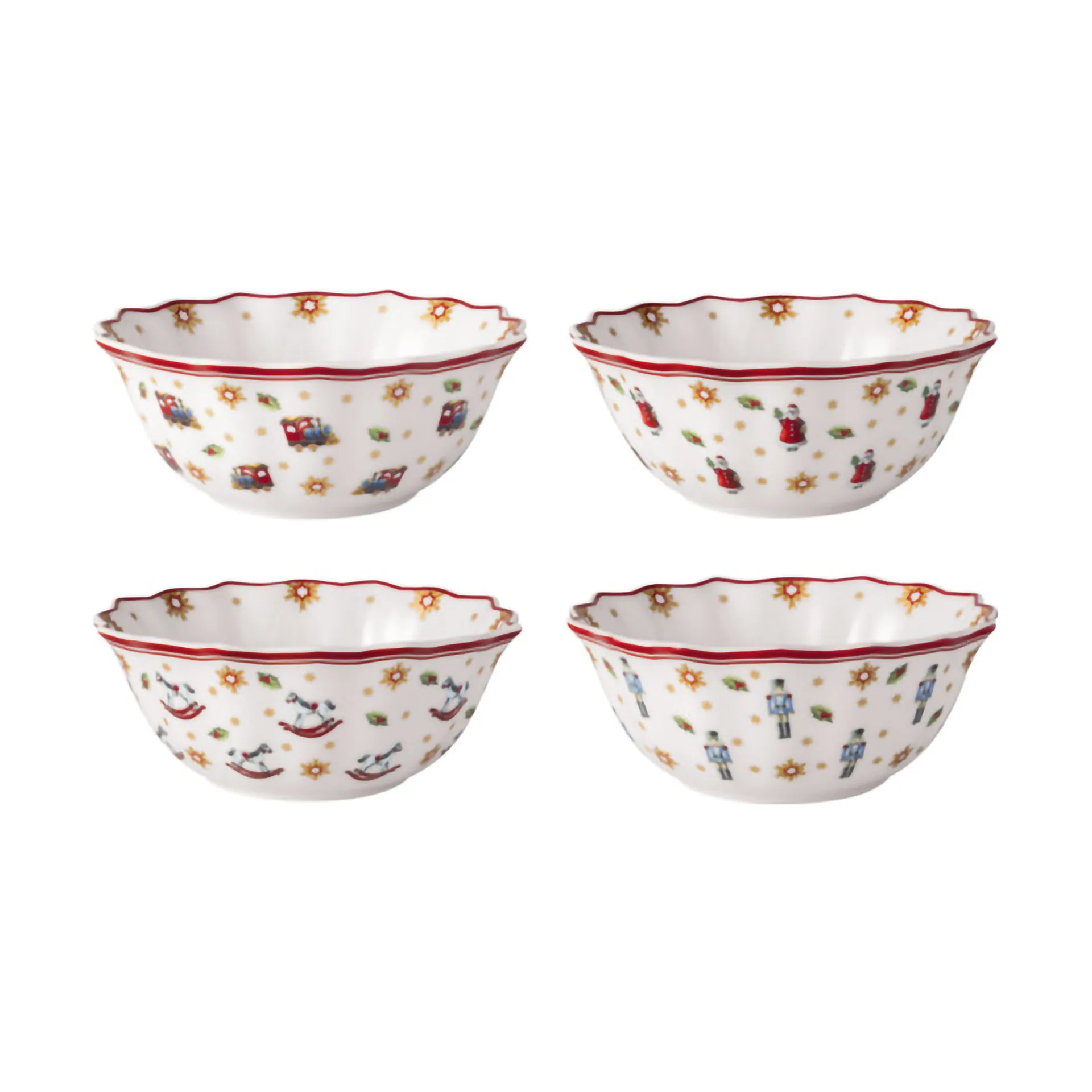 Toy's Delight schaal 4 delen, Wit-rood Villeroy & Boch