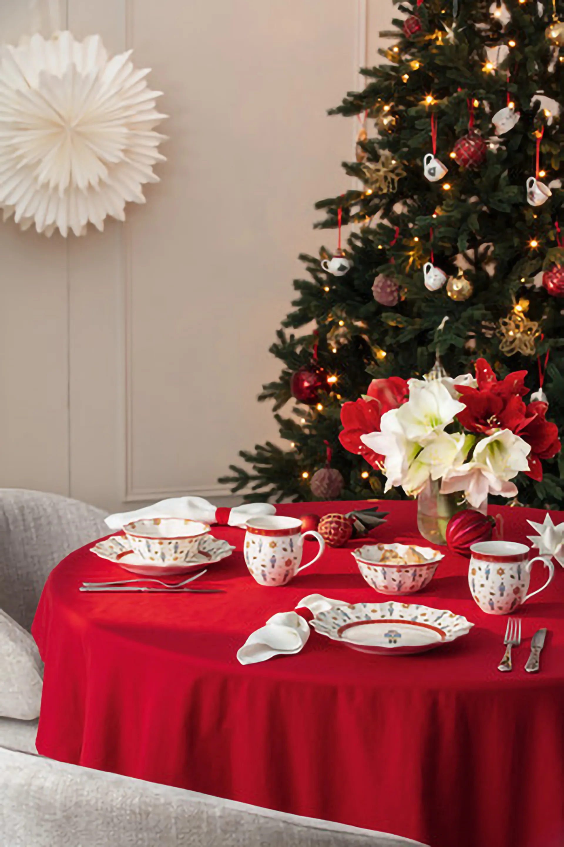 Toy's Delight schaal 4 delen, Wit-rood Villeroy & Boch