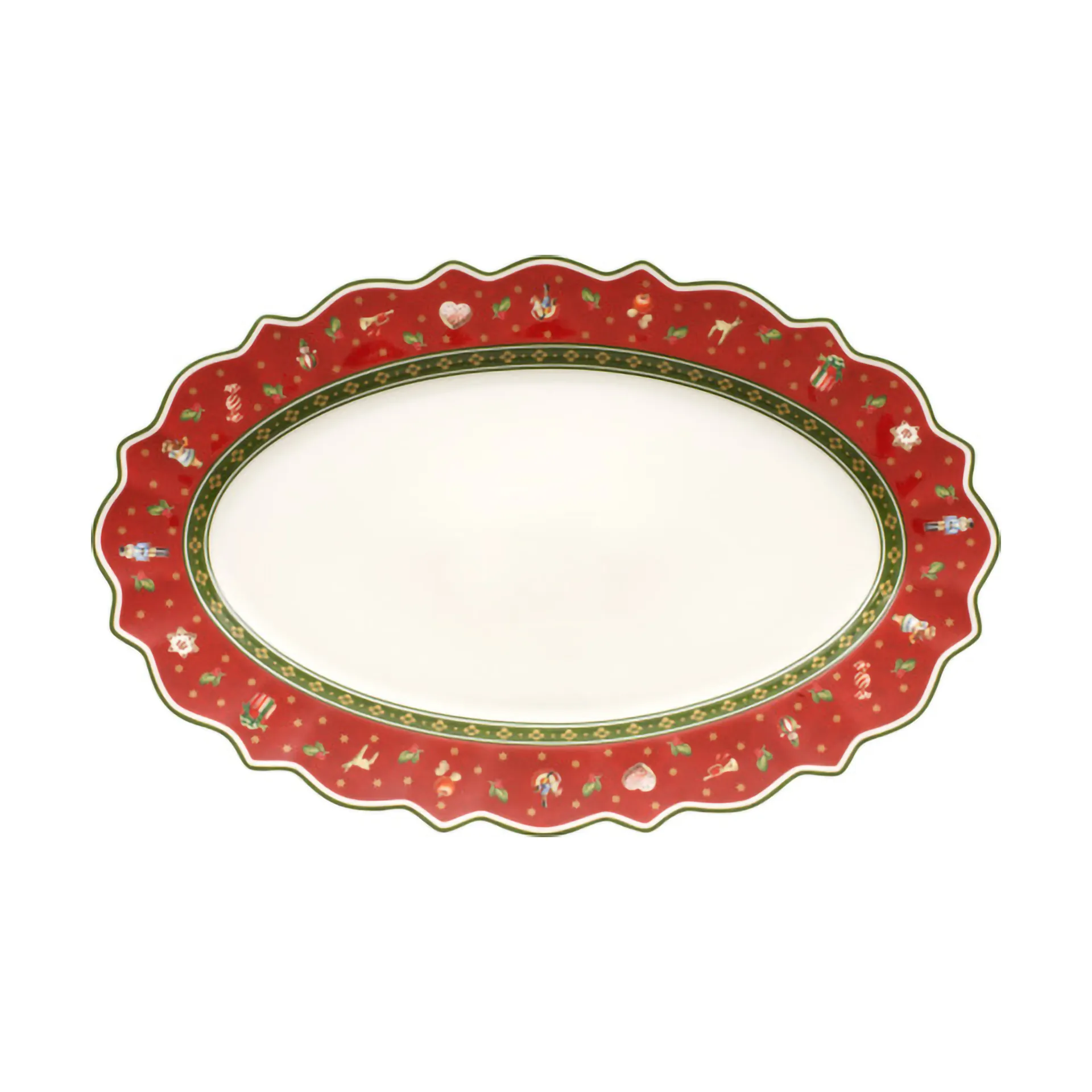 Toy's Delight serveerschaal ovaal 31x50 cm, Wit-rood Villeroy & Boch