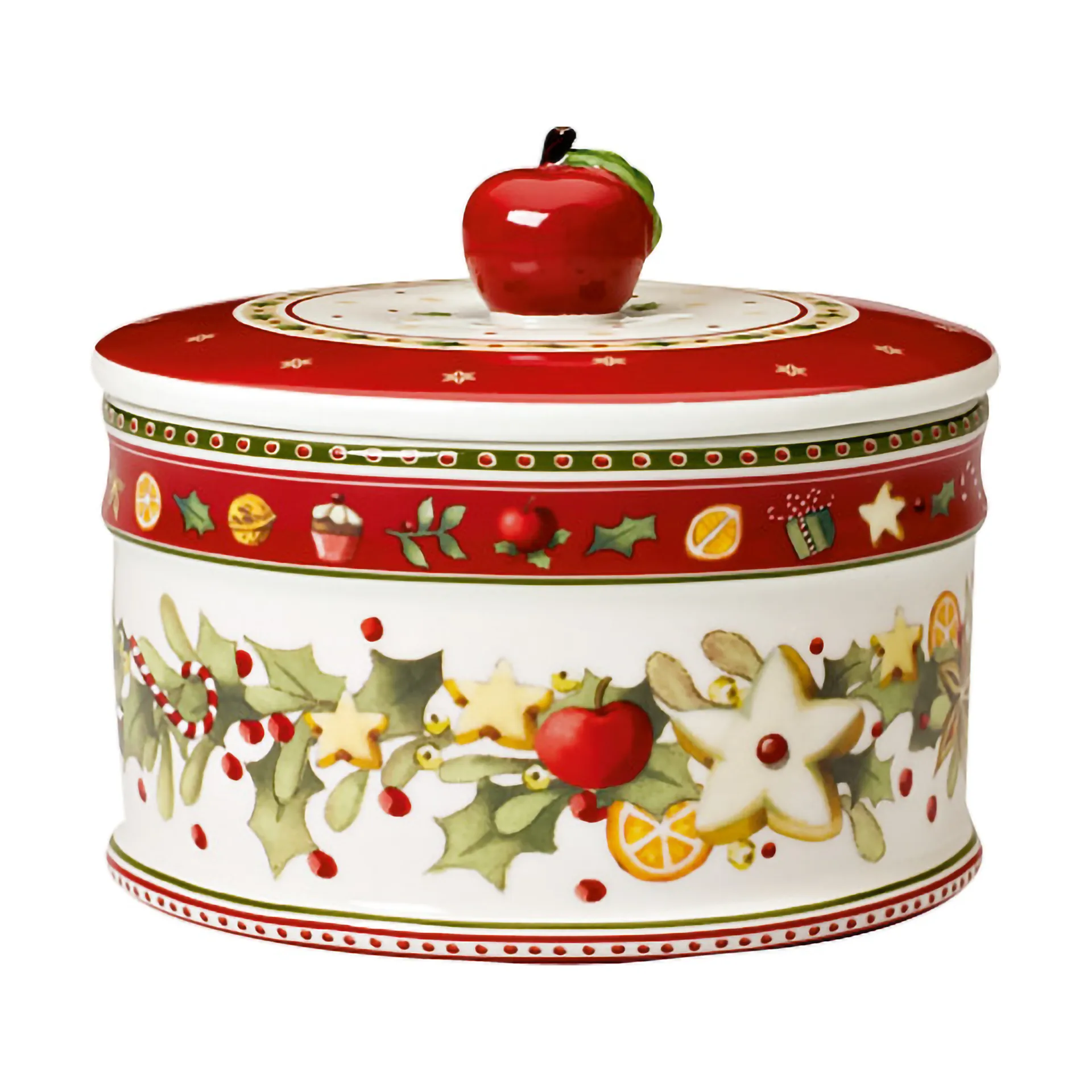 Winter Bakery koekjestrommel M 0,55 L, Wit-rood Villeroy & Boch