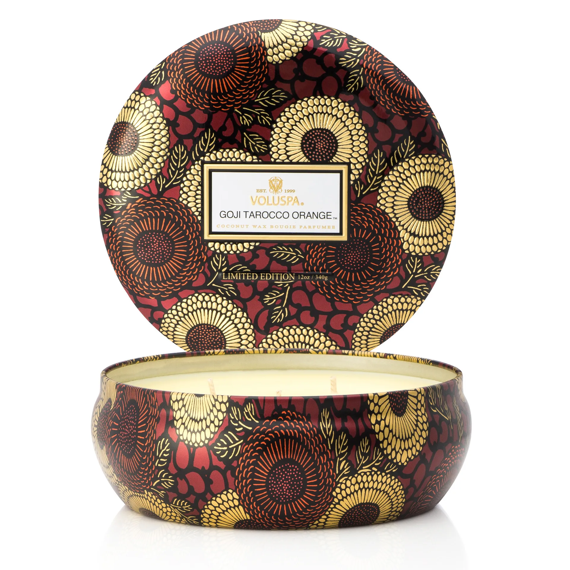 3-wick in a tin kaars 60 uur, Goji & Tarocco Orange Voluspa