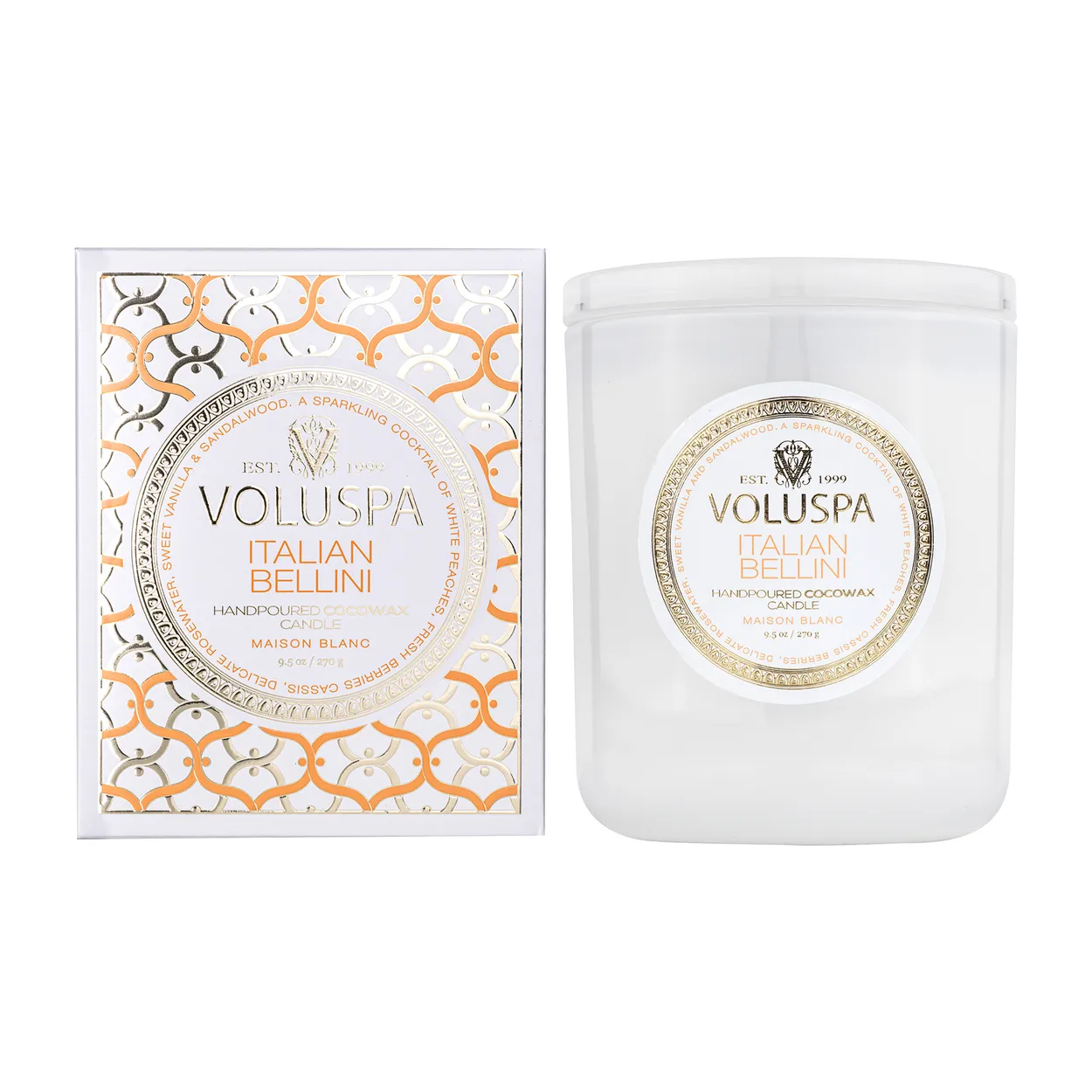 Voluspa Classic Maison Blanc geurkaars 60 uur Italian Bellini