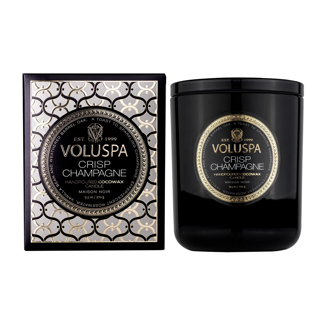 Voluspa Classic Maison Noir geurkaars 60 uur Crisp Champagne