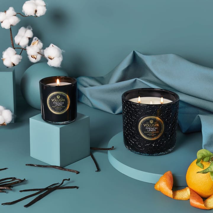 Classic Maison Noir geurkaars 60 uur, French Linen Voluspa