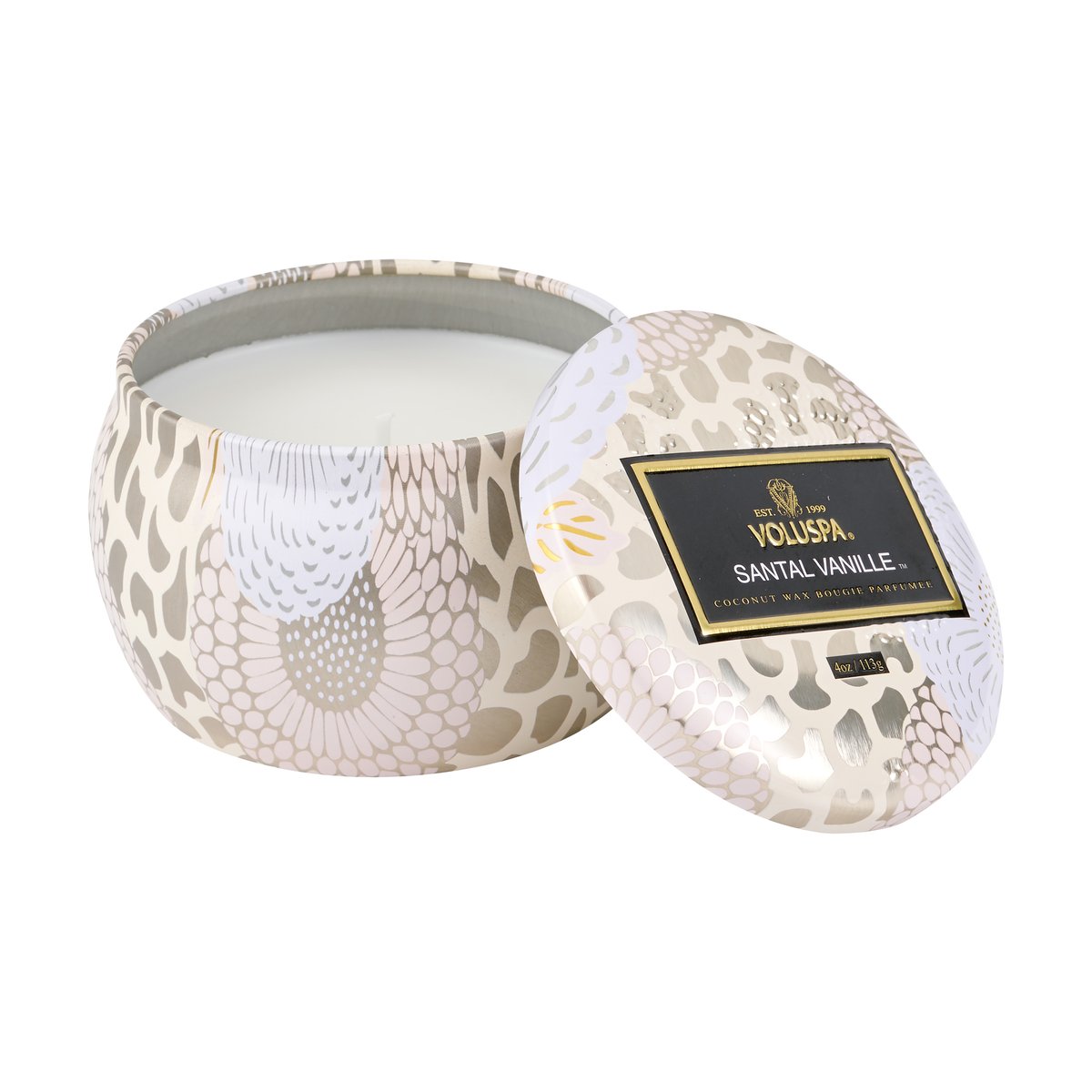 Voluspa Decorative tin kaars 25 branduren Santal Vanille