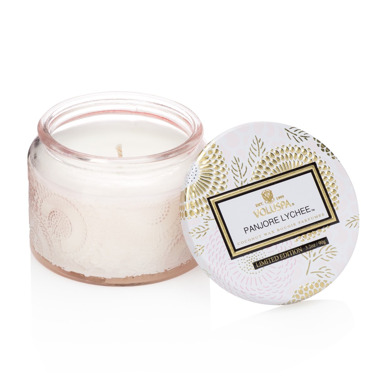 Voluspa Geurkaars in glazen pot 25 uur Panjore Lychee