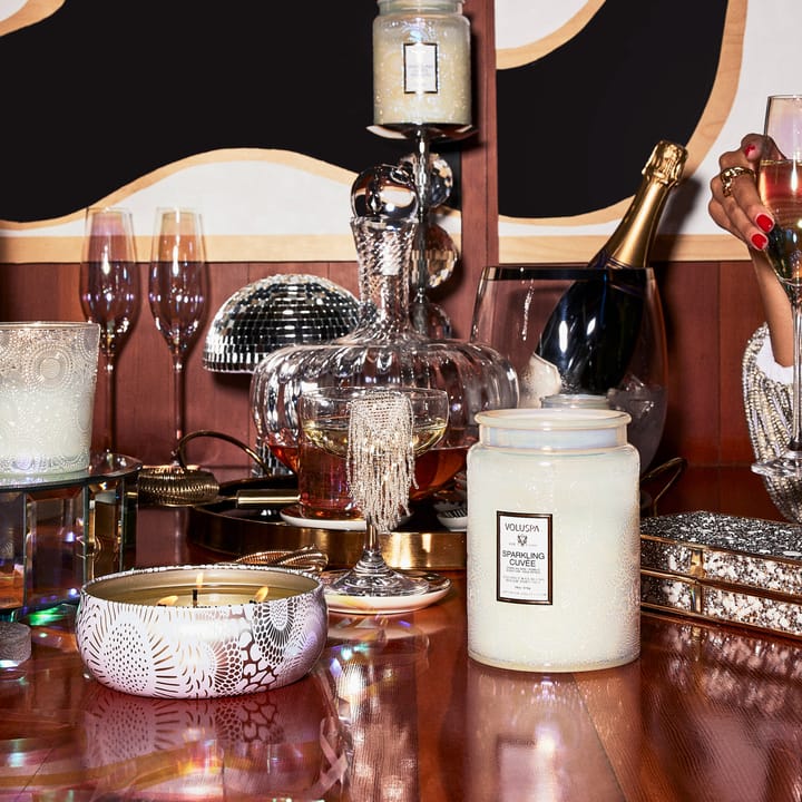 Japonica 3-wick Tin geurkaars 40 uur, Sparkling Cuvée Voluspa