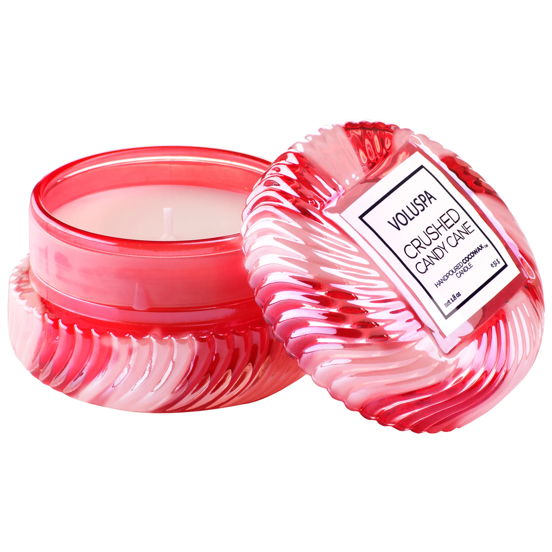 Limited Edition Macaron geurkaars 15 uur, Crushed Candy Cane Voluspa
