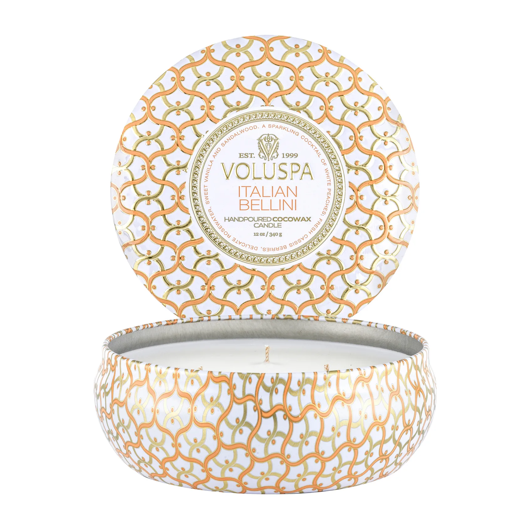 Maison Blanc 3-wick Tin geurkaars 40 uur, Italian Bellini Voluspa
