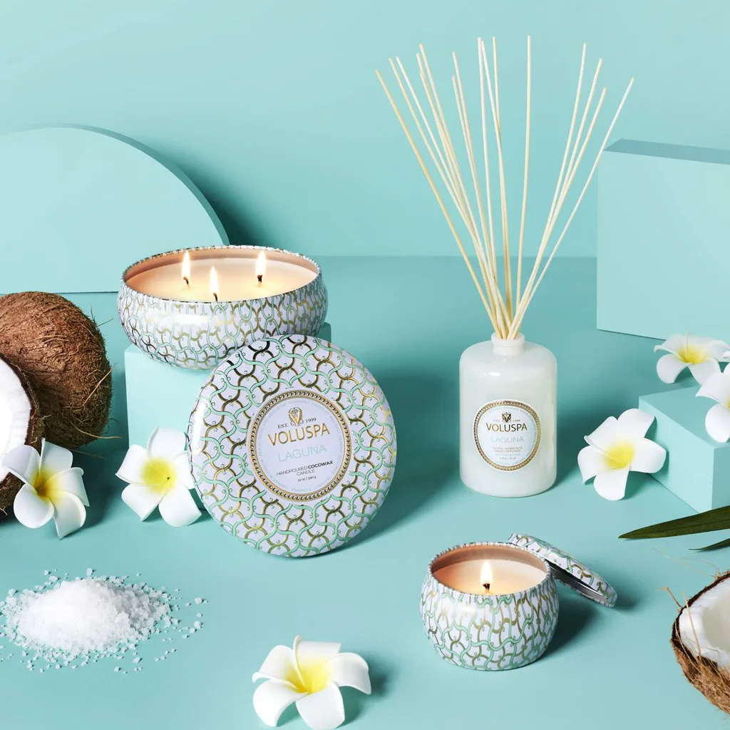 Maison Blanc 3-wick Tin geurkaars 40 uur, Laguna Voluspa