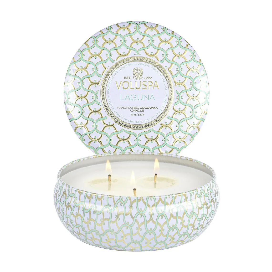 Maison Blanc 3-wick Tin geurkaars 40 uur, Laguna Voluspa