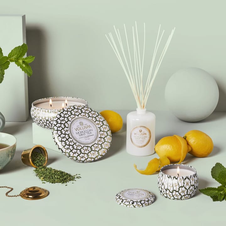 Maison Blanc 3-wick Tin geurkaars 40 uur, Moroccan Mint Tea Voluspa