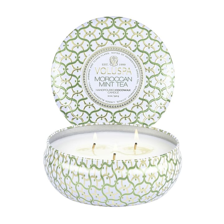 Maison Blanc 3-wick Tin geurkaars 40 uur, Moroccan Mint Tea Voluspa